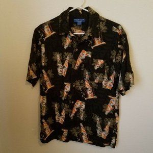 PURITAN Mens Button Front Shirt S/S Beer Bottles SMALL 34-36
